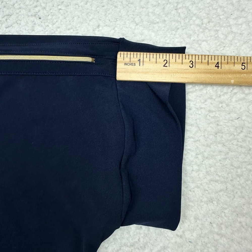 Chico's Zipper Shoulder Top Shirt Blouse Women's‎ 2 (10-12) Large Navy Blue SS - Picture 8 of 9